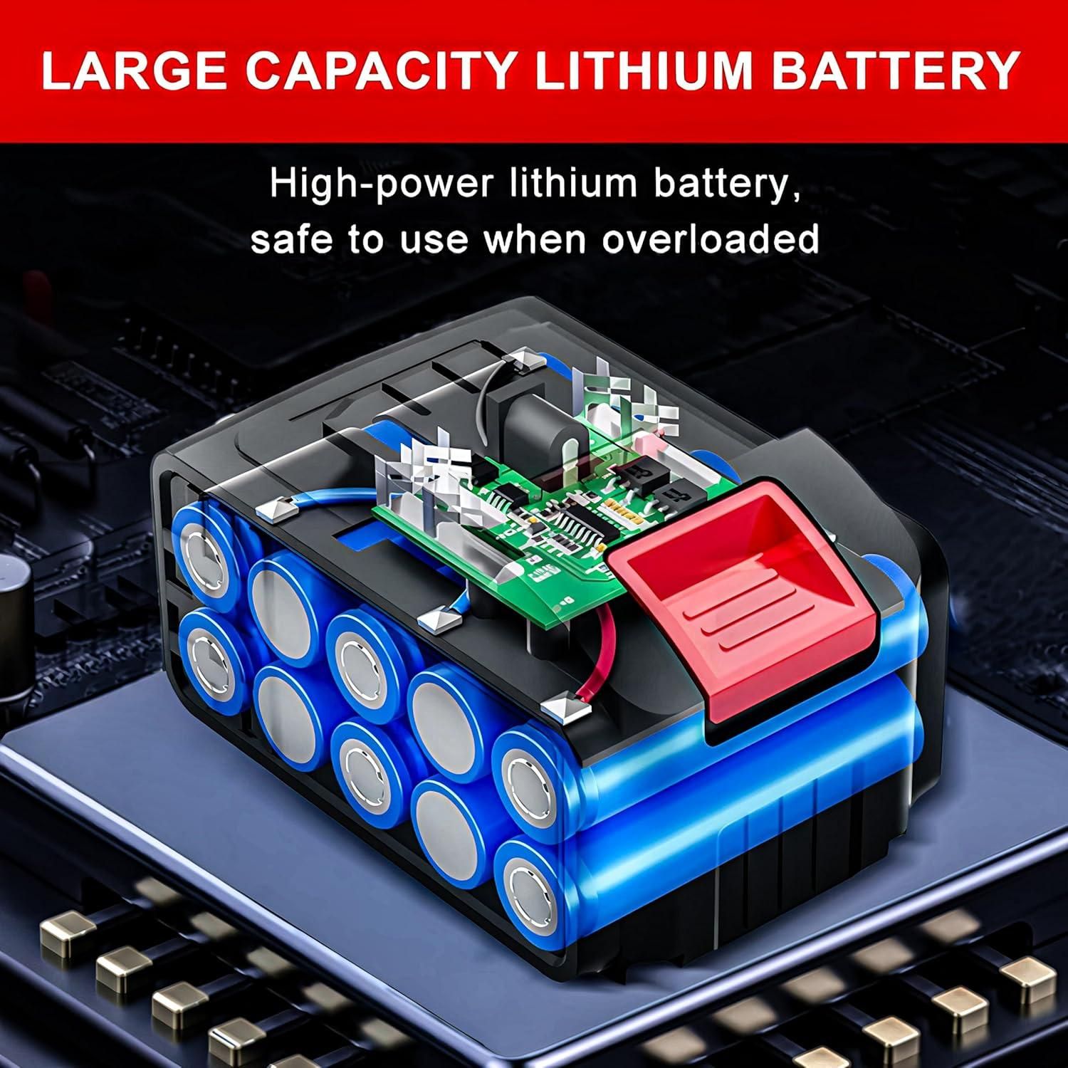 Impact Drill and Driver Set - Power Tool Kit with 2 Batteries